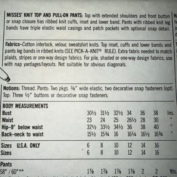 Vintage 1987 Simplicity Super Saver Womens pattern 8271 Size 12-16 - Picture 4 of 5